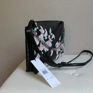 Calvin Klein Bags Calvin Klein Black Floral Chain Purse Nwt